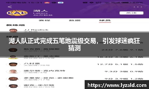 湖人队正式完成五笔地震级交易，引发球迷疯狂猜测