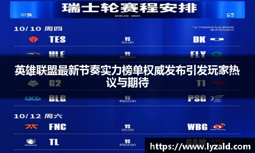 英雄联盟最新节奏实力榜单权威发布引发玩家热议与期待