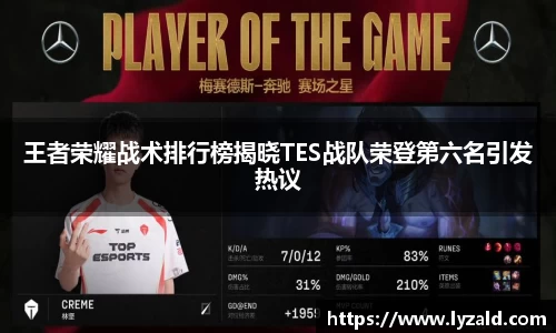 王者荣耀战术排行榜揭晓TES战队荣登第六名引发热议